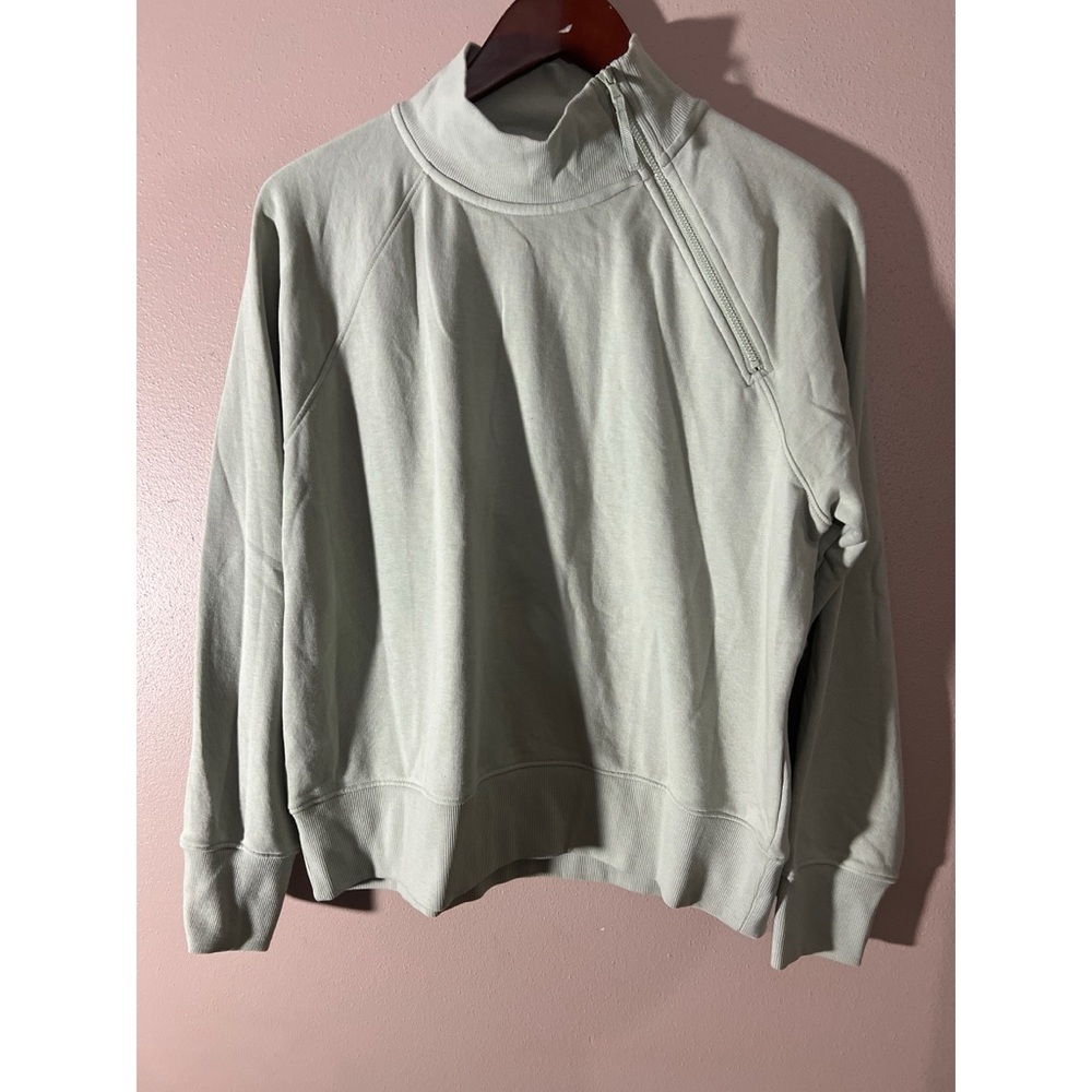 Mint Green Mock Neck Sweatshirt